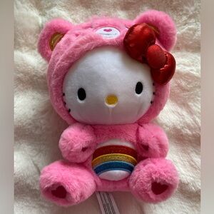 Hello Kitty X  Pink and Red Plush with Rainbow care Bear